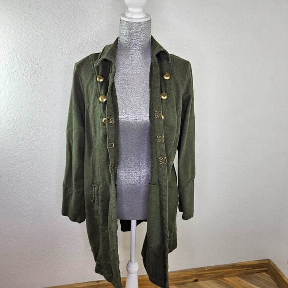 CAbi #587 Cavilleri Army Green Long Military Ponte Jacket Size XL - Picture 5 of 11